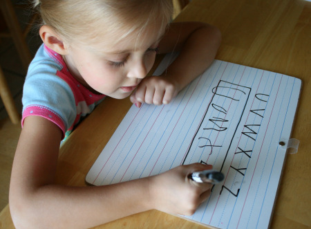 Child writing letters