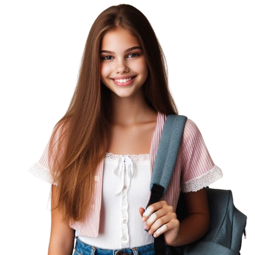 Happy school girl